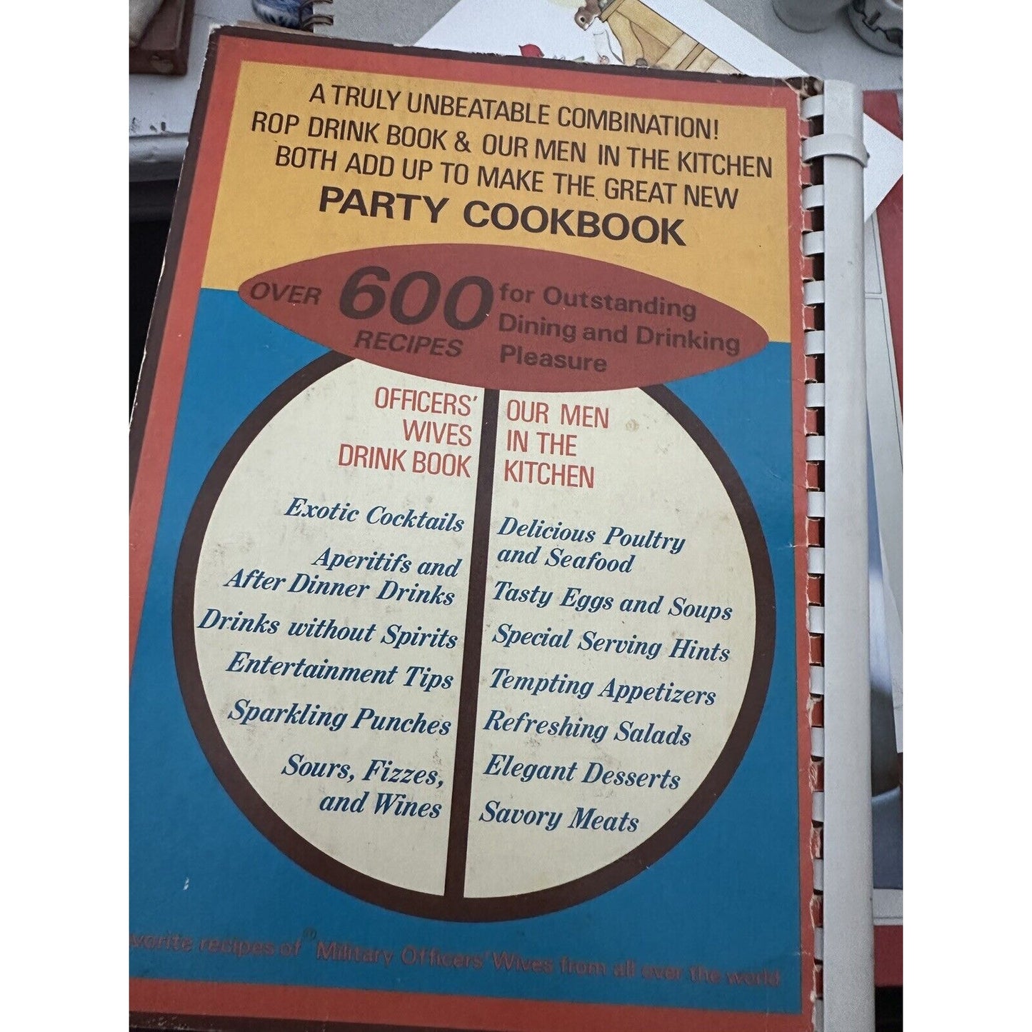 Recipes on Parade PARTY COOKBOOK Favorite Recipe of Military Officer Wives 1973