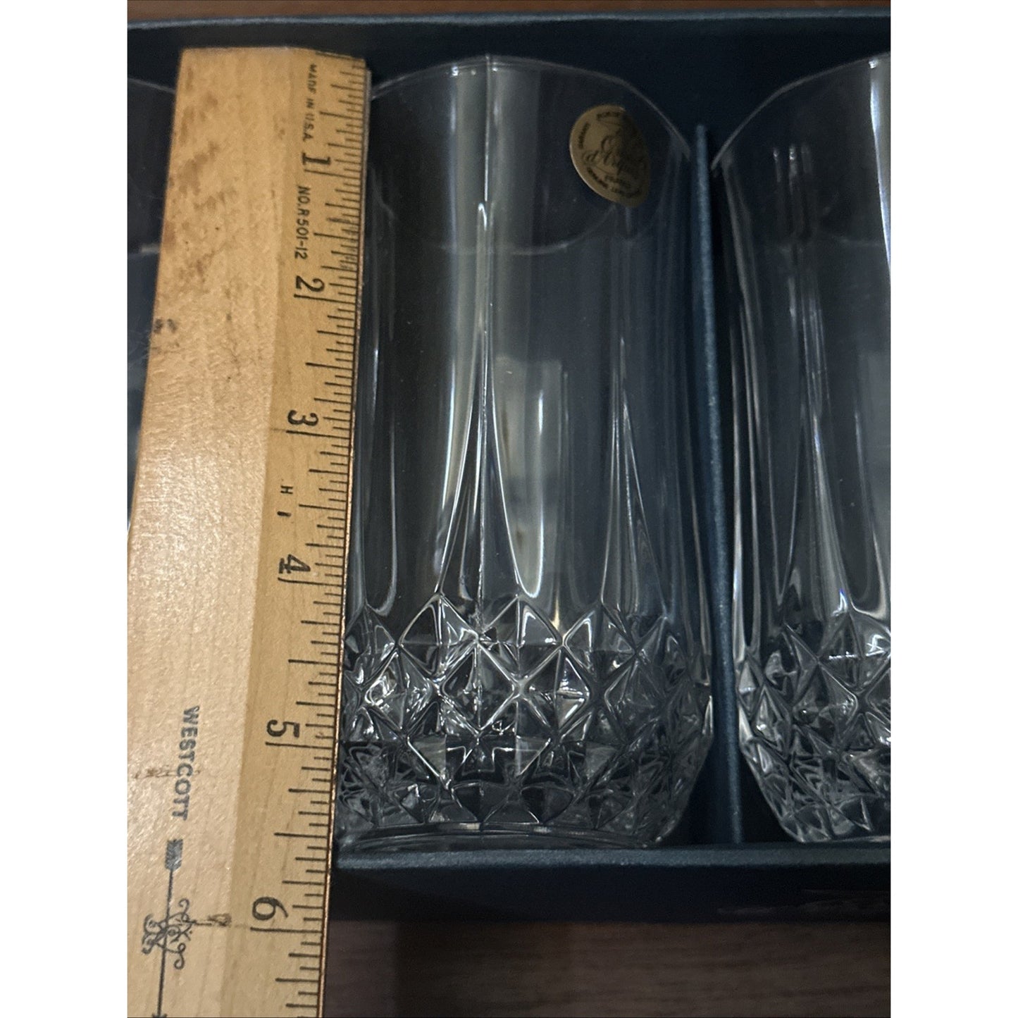 CRISTAL D'ARQUES 5.375" Iced Tea LONGCHAMP 11 Ounce Tumbler - UNUSED Set Of 4