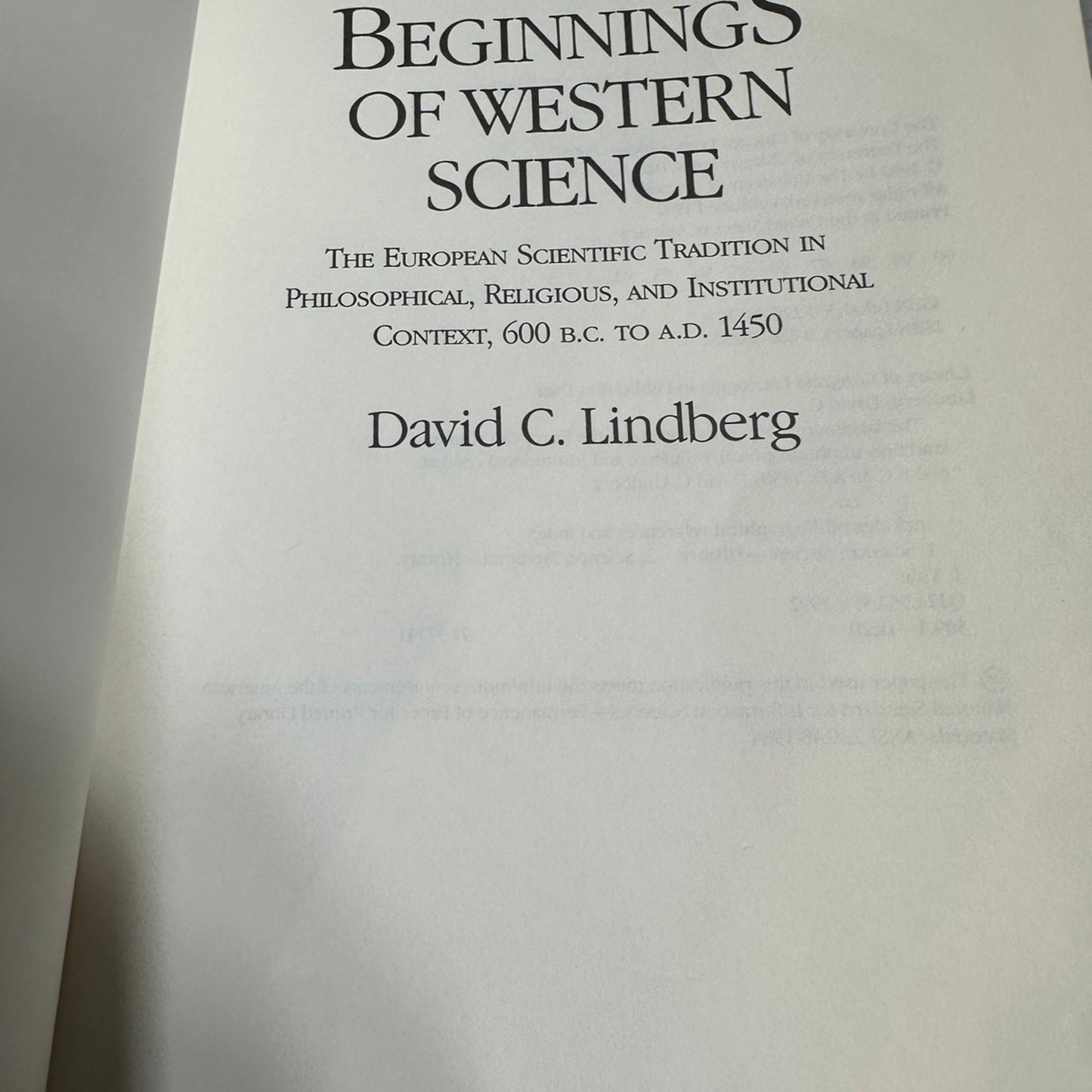 The Beginnings of Western Science