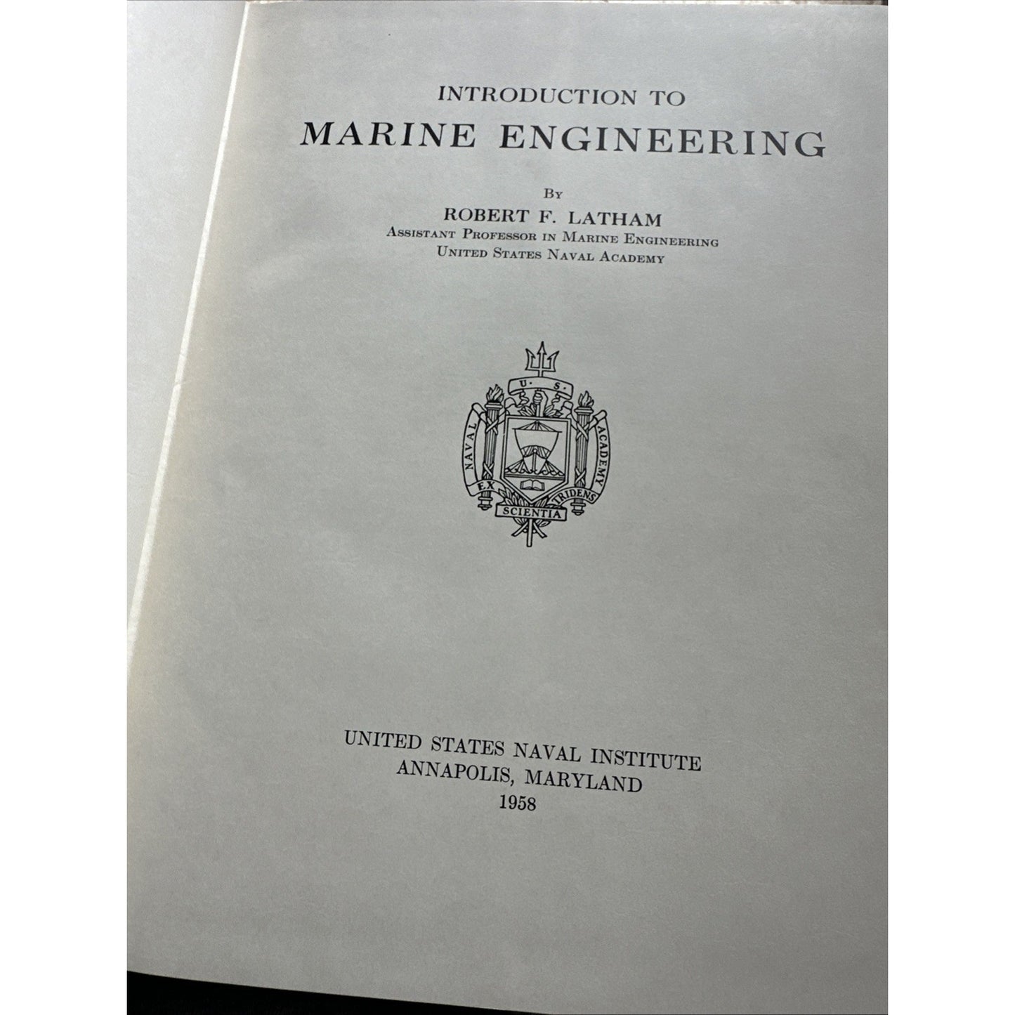 Introduction To Marine Engineering By Robert Latham Hardcover Book Navy Vintage