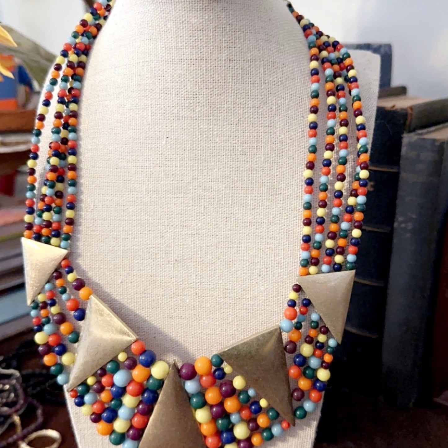 Estate jewerly necklace Multi-strand 5 strand beaded rare find one of a kind