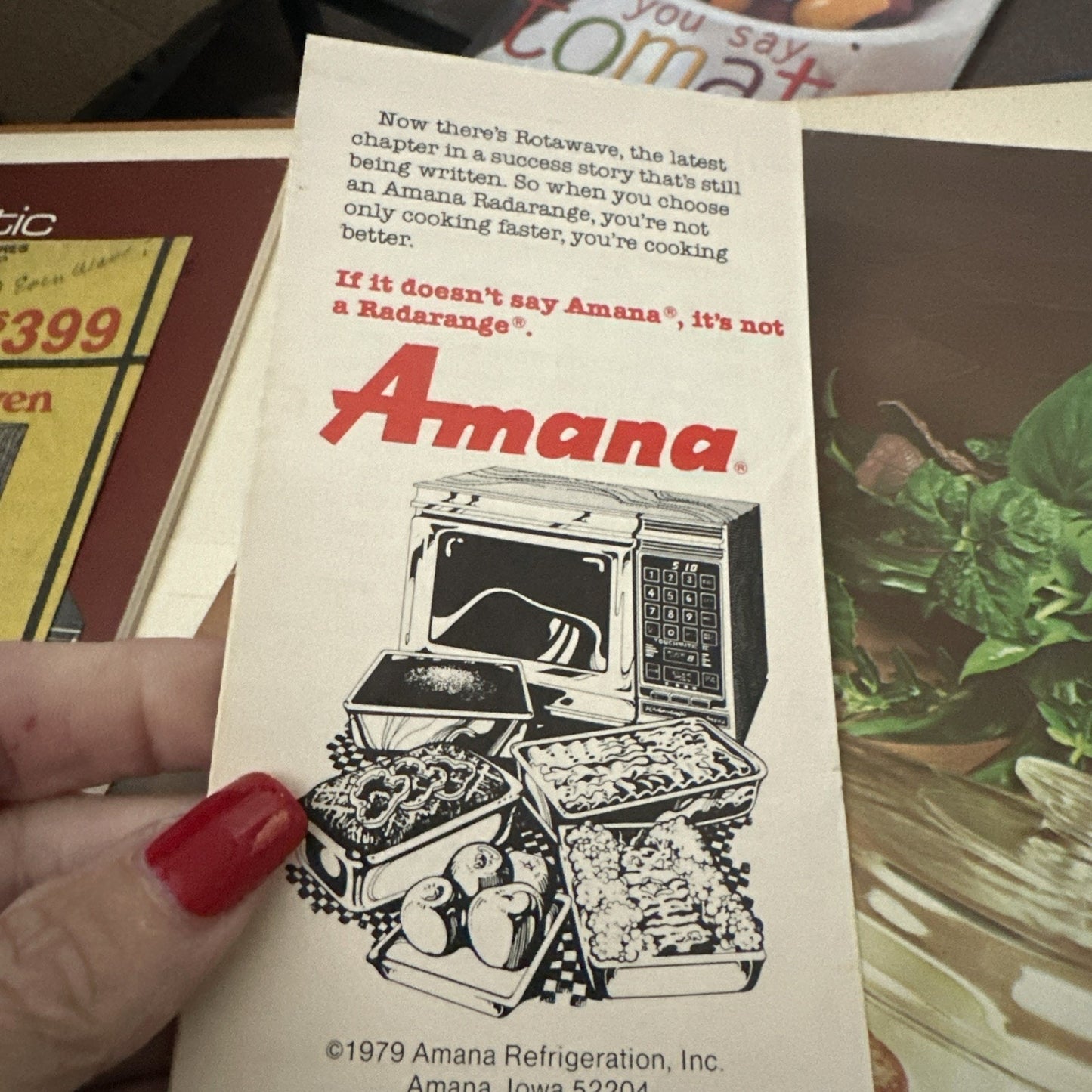 Introduction to Cooking with the Amana Radarange Microwave Oven Cookbook 1980
