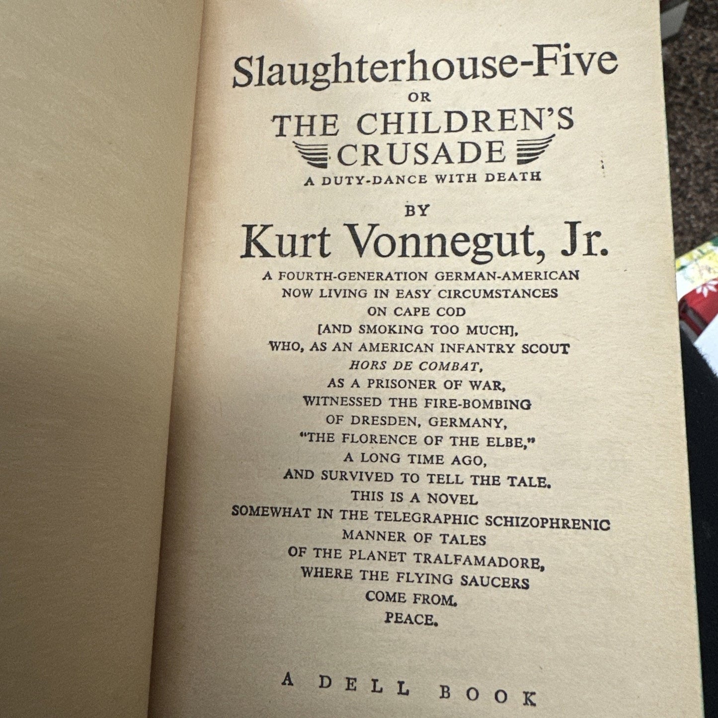 Slaughter-house Five by Kurt Vonnegut, Jr. 1st Dell Printing Paperback Rare Copy