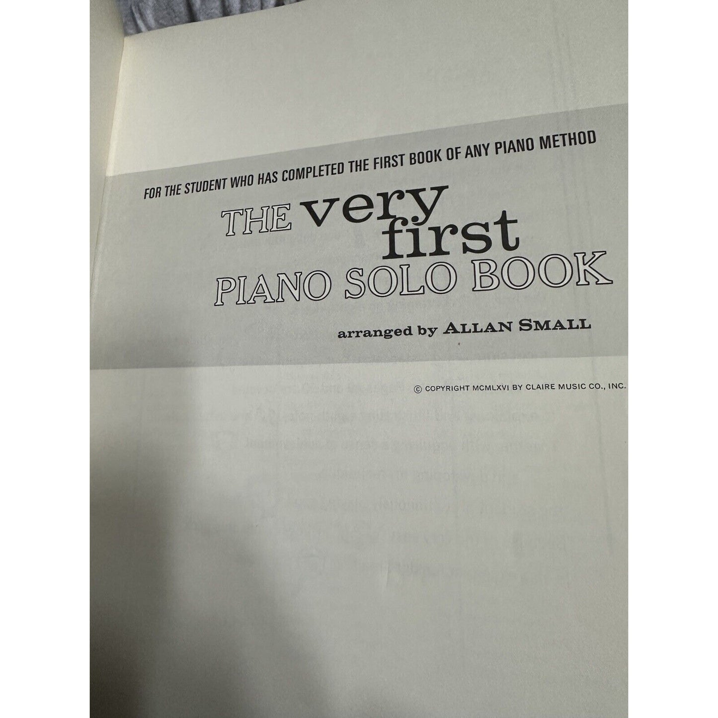 The Very First Piano Solo Book arranged by Allan Small