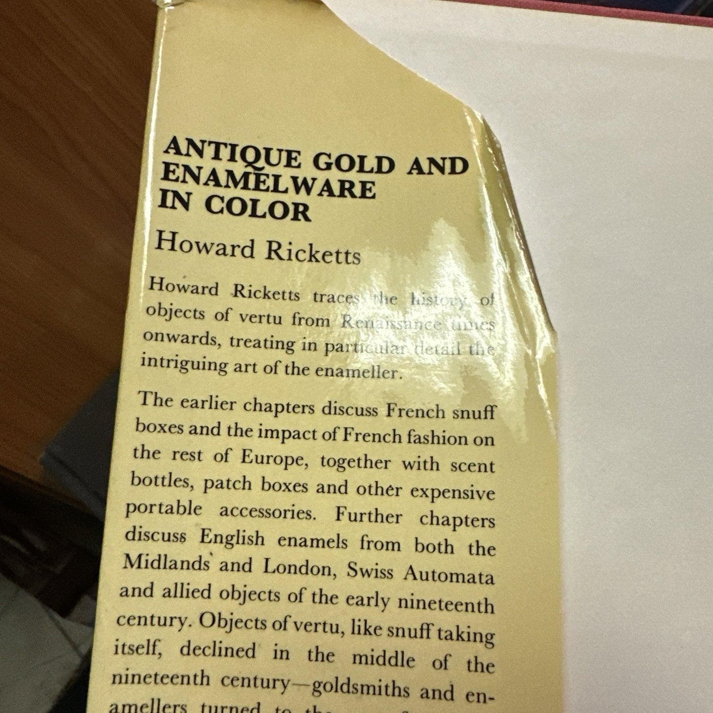 HARDBACK GOLD AND ENAMELWARE IN COLOR, Howard Ricketts, 1st edition, 1971