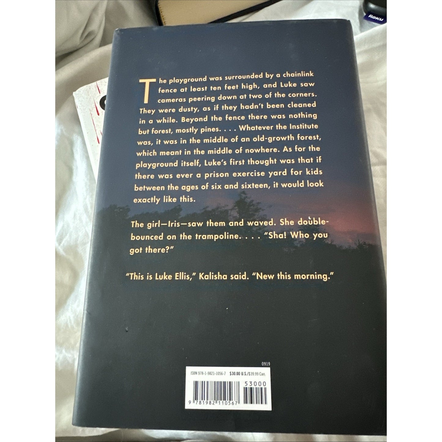 The Institute, By Stephen King, Copyright 2019, Published By Simon & Schuster