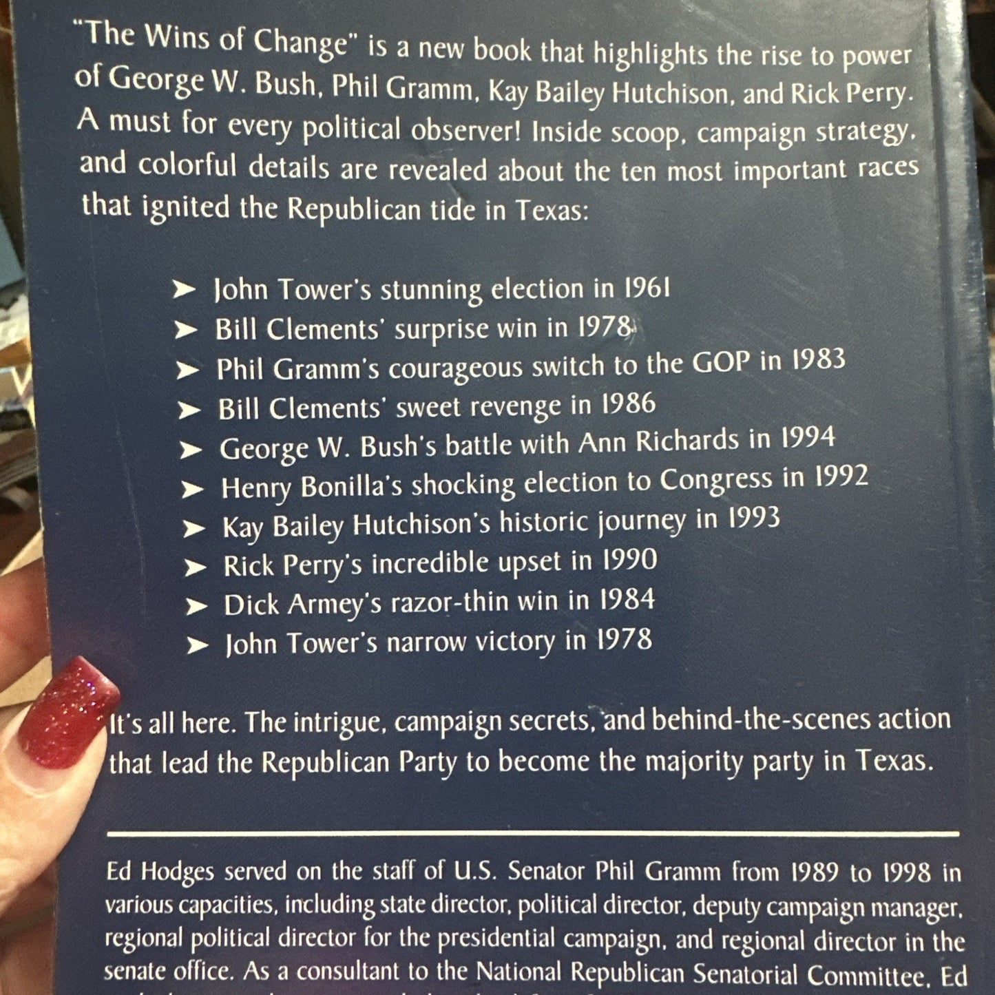 The Wins Of Change Rise to Power in Texas George Bush GRAM Perry HODGES Signed