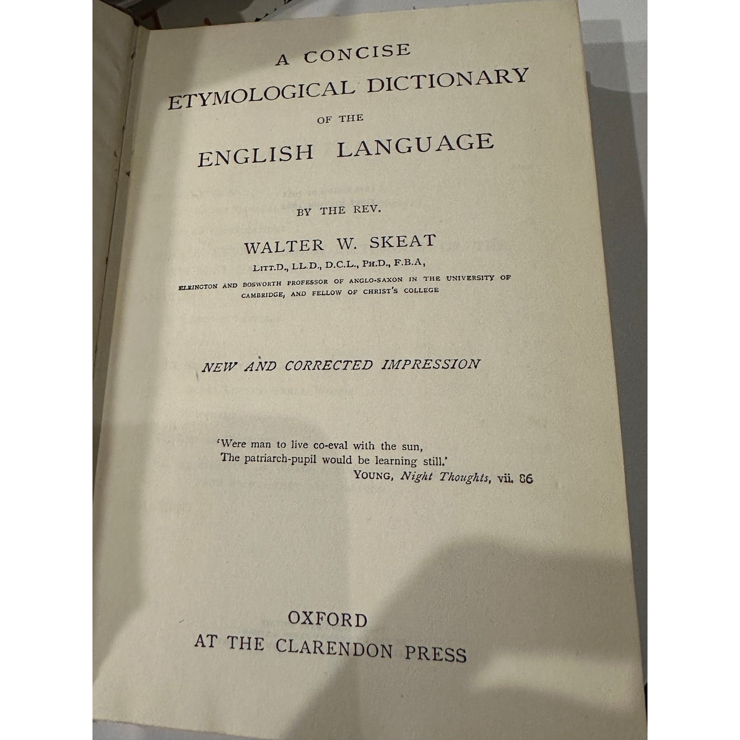 A Concise Etymological Dictionary of the English Language (Hardcover) Rev. Walter W Skeat