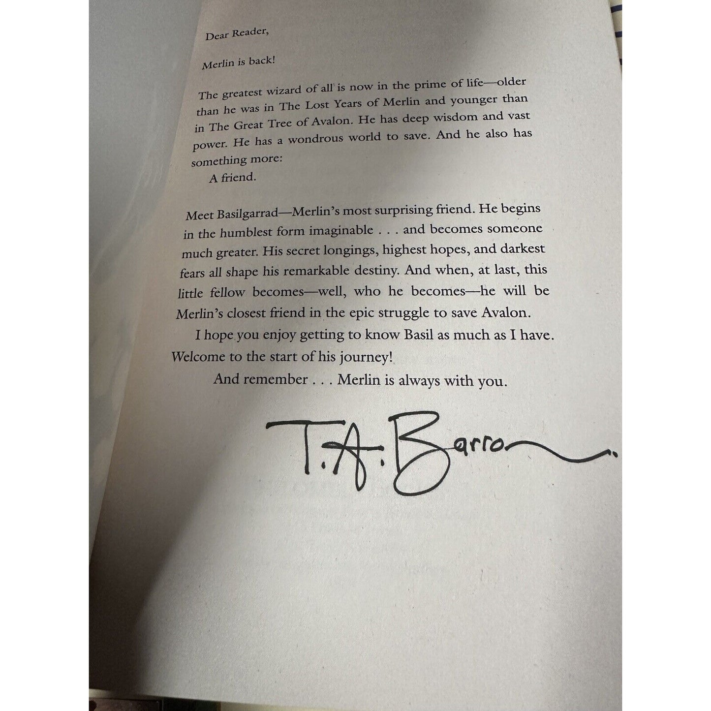 MERLIN'S DRAGON by T. A. BARRON *SIGNED* -ARC-