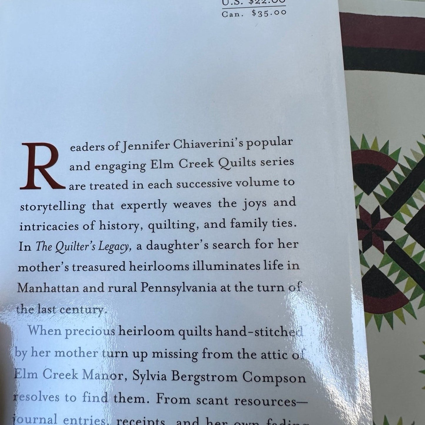 Quilter's Legacy by Jennifer Chiaverini (2003, Hardcover)
