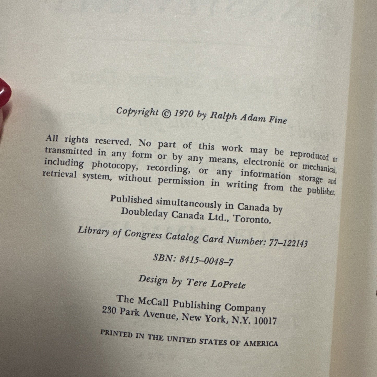 Mary Jane Versus Pennsylvania by Ralph Adam Fine Hardcover 1970 McCall Pub.