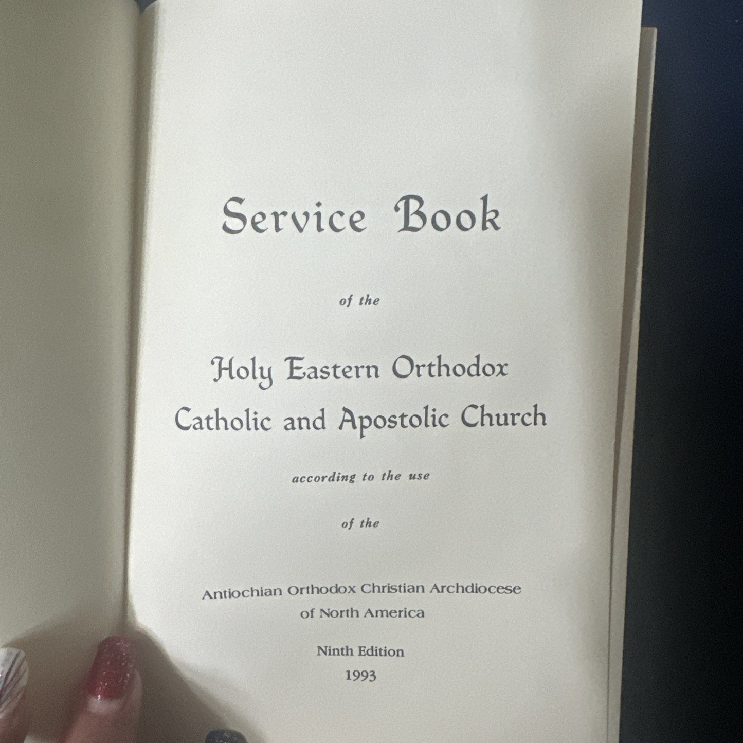 Service Book Of The Holy Orthodox-Catholic Apostolic Church