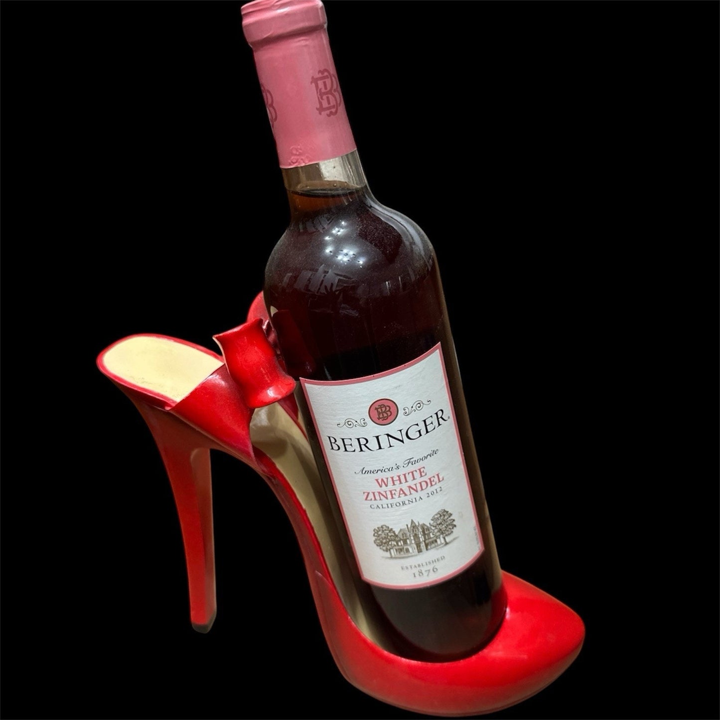 Red High Heel Stiletto Decorative Wine Bottle Holder