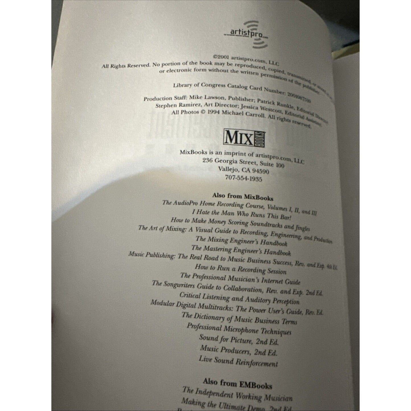 Hal Leonard Professional Sound Reinforcement Techniques - paperback Yakabusk...