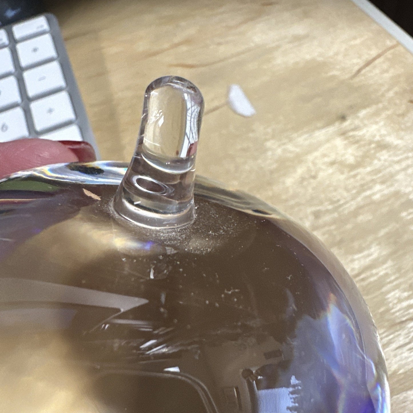 Kosta Boda Sweden Crystal Apple Paperweight Figurine Signed 93050