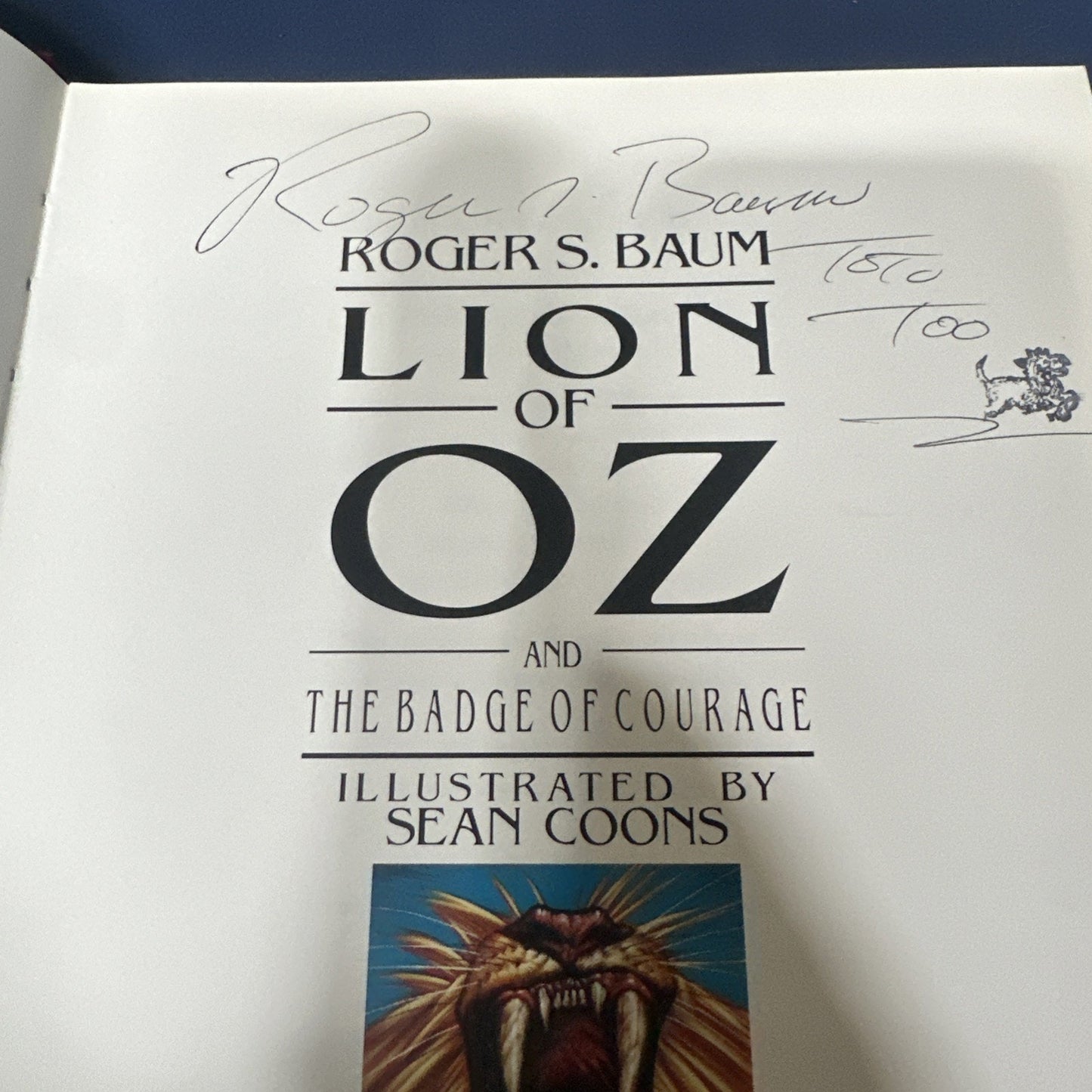The Lion of Oz and the Badge of Courage by Roger S. Baum 1st Edition Signed