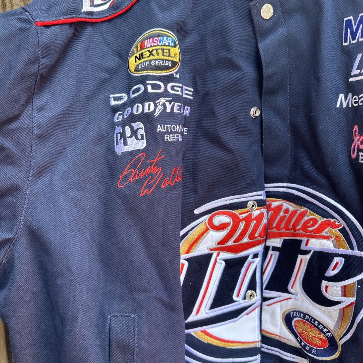 Vintage Miller Lite Rusty Wallace NASCAR Jacket New With Tags 2XL