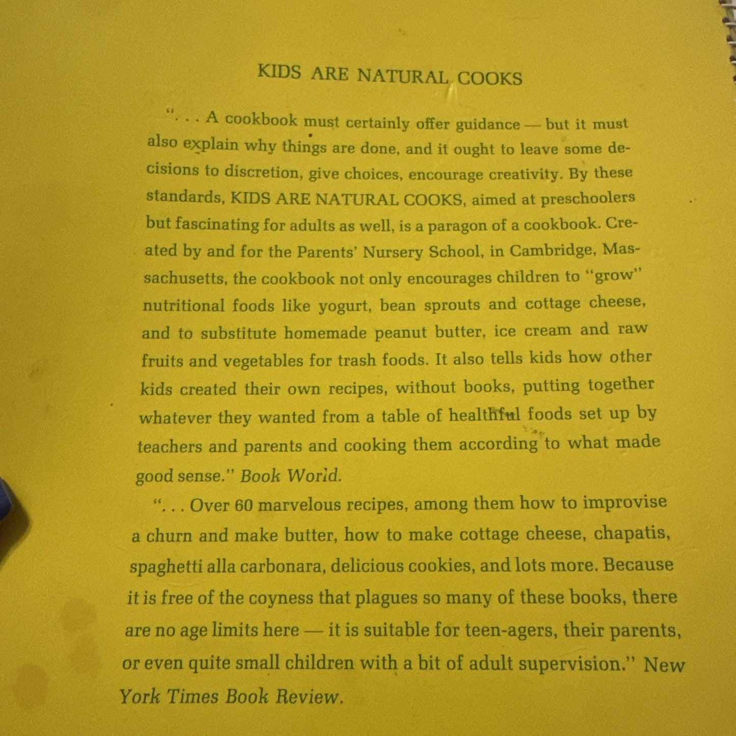 1974 Kids Are Natural Cooks Cookbook - Parents Nursery School