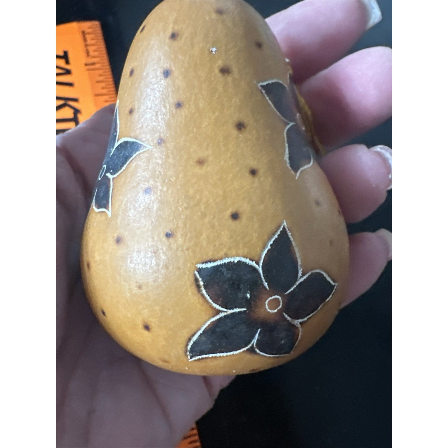 Figural Nativity Scene Gourd Christmas Ornament Hand Painted Folk Art Bonaire