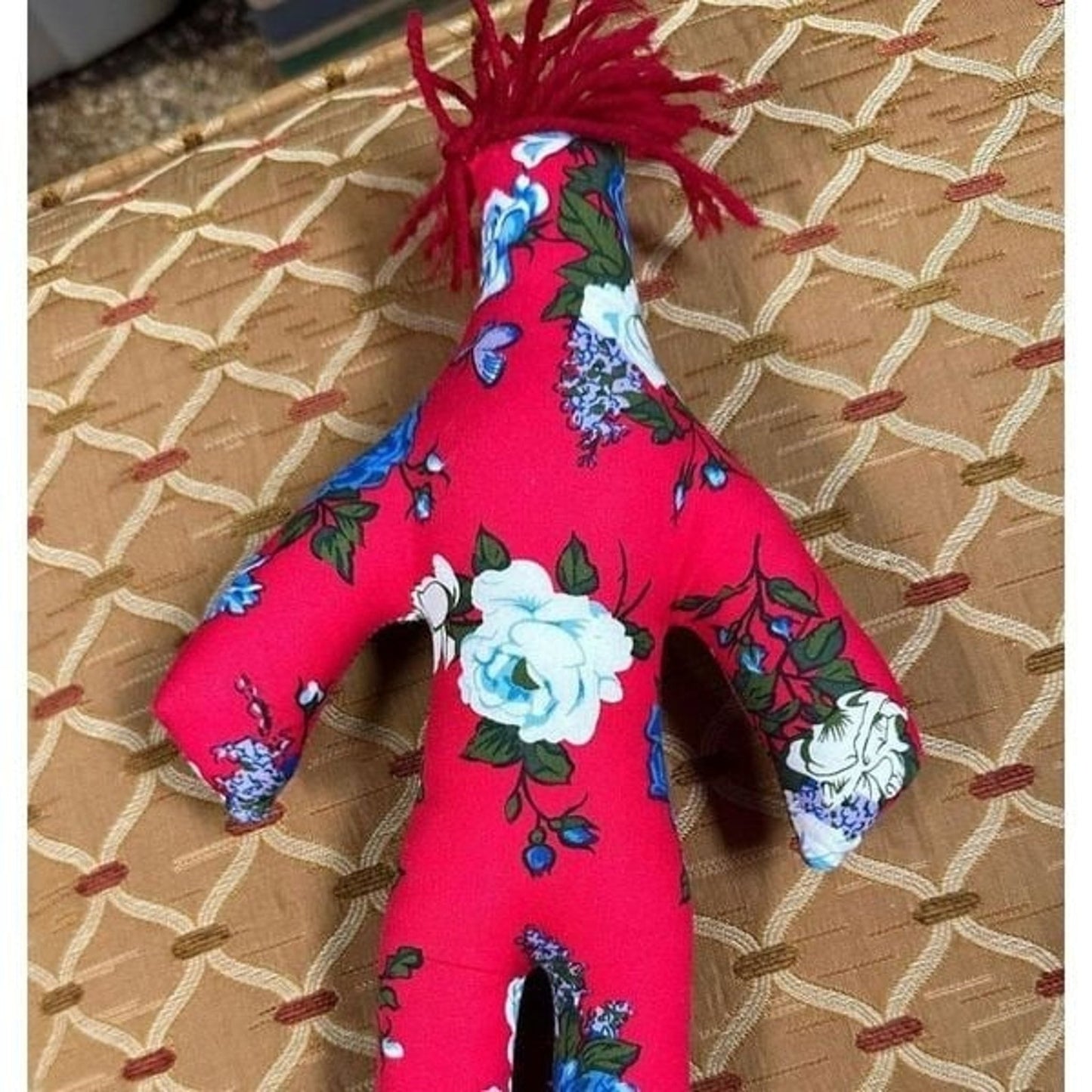 Floral dammit plush doll. 13 inch.