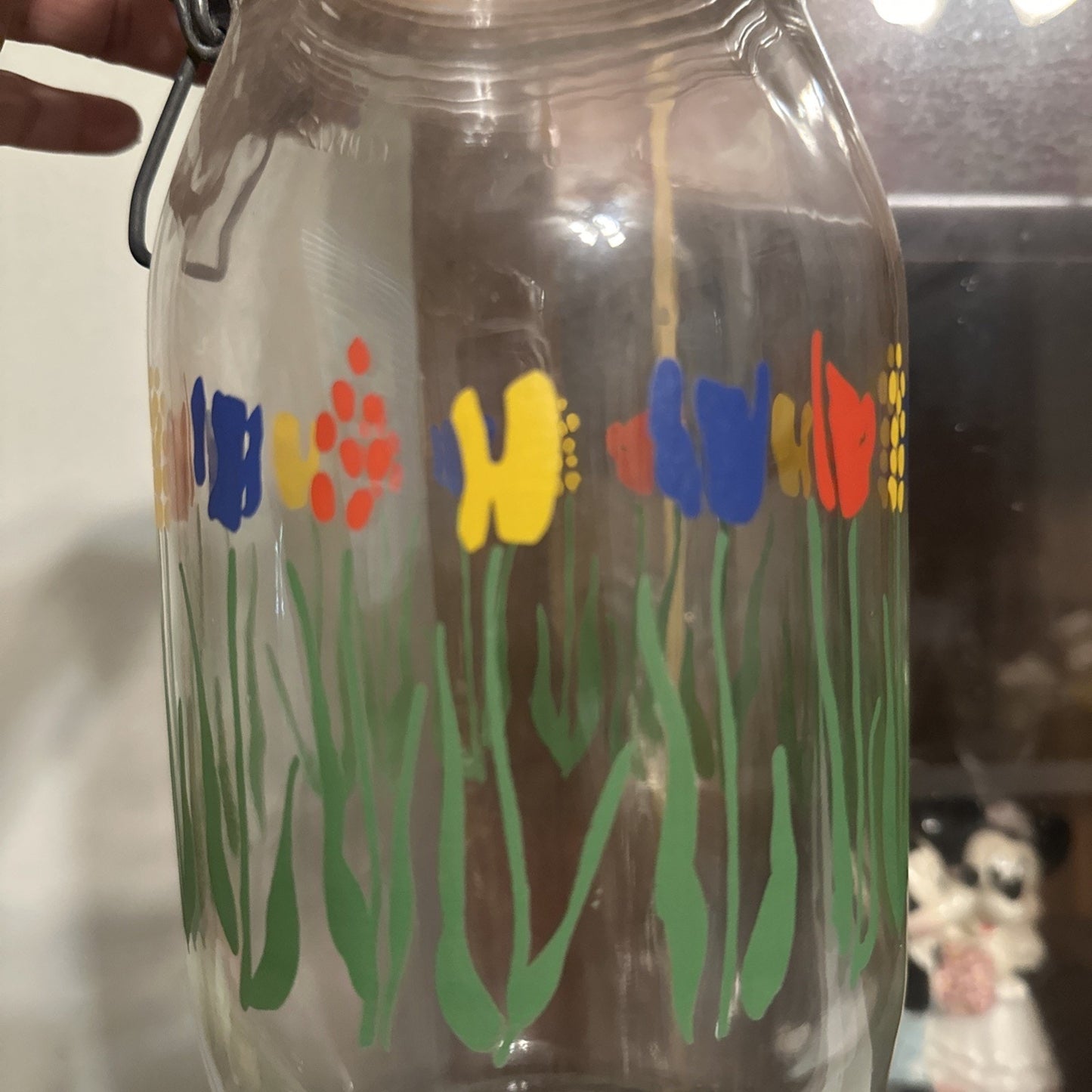 ARC France Glass 2 L Canister With Floral Design
