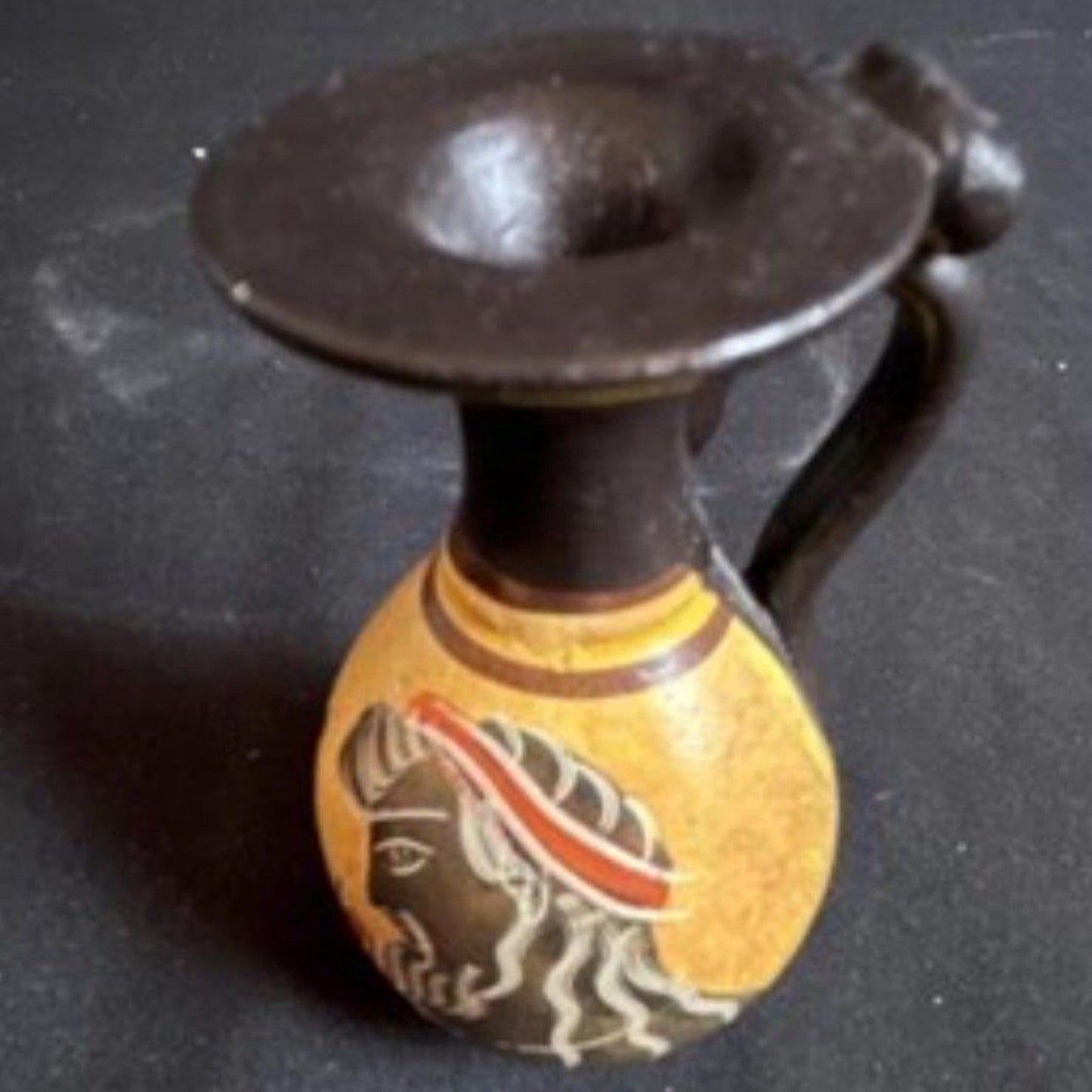 Miniature hand painted Ancient Greek vase Vase measures 2 1/2 inches tall