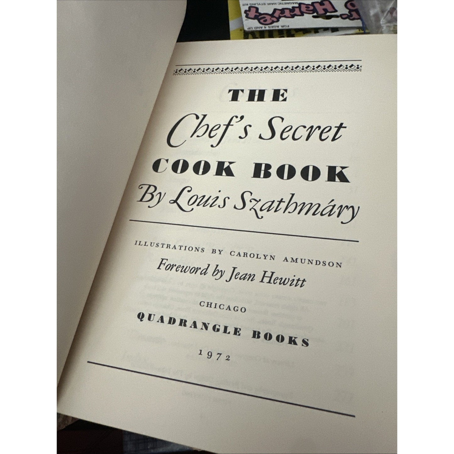 The Chef's Secret Cook Book Louis Szathmary Signed