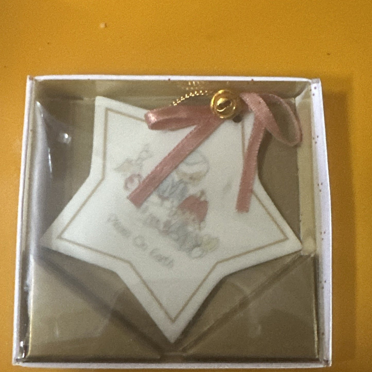 New PIECES ON EARTH Star Precious Moments Porcelain Sledding Ornament 216232