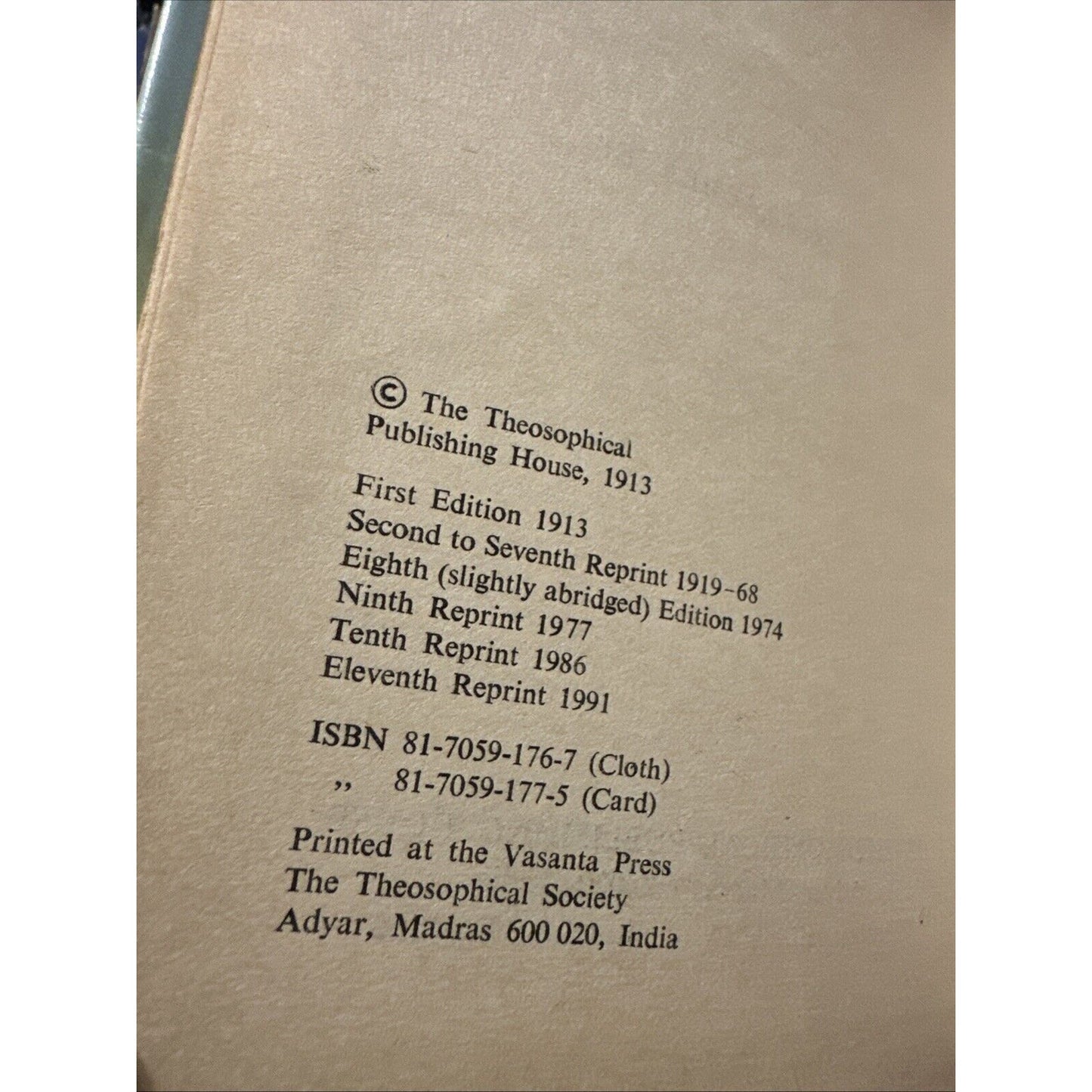 The Hidden Side of Things by C. W. Leadbeater - Theosophical publishing, 1991
