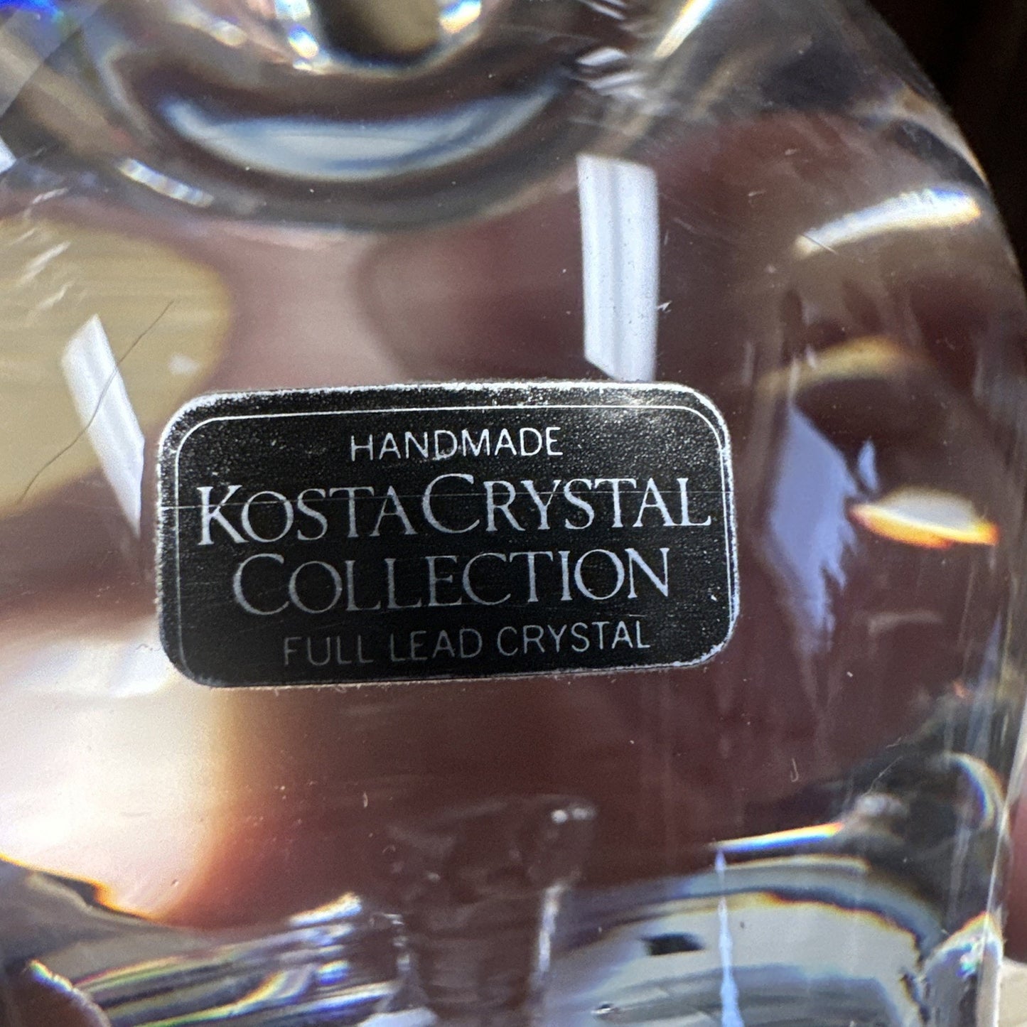 Kosta Boda Sweden Crystal Apple Paperweight Figurine Signed 93050