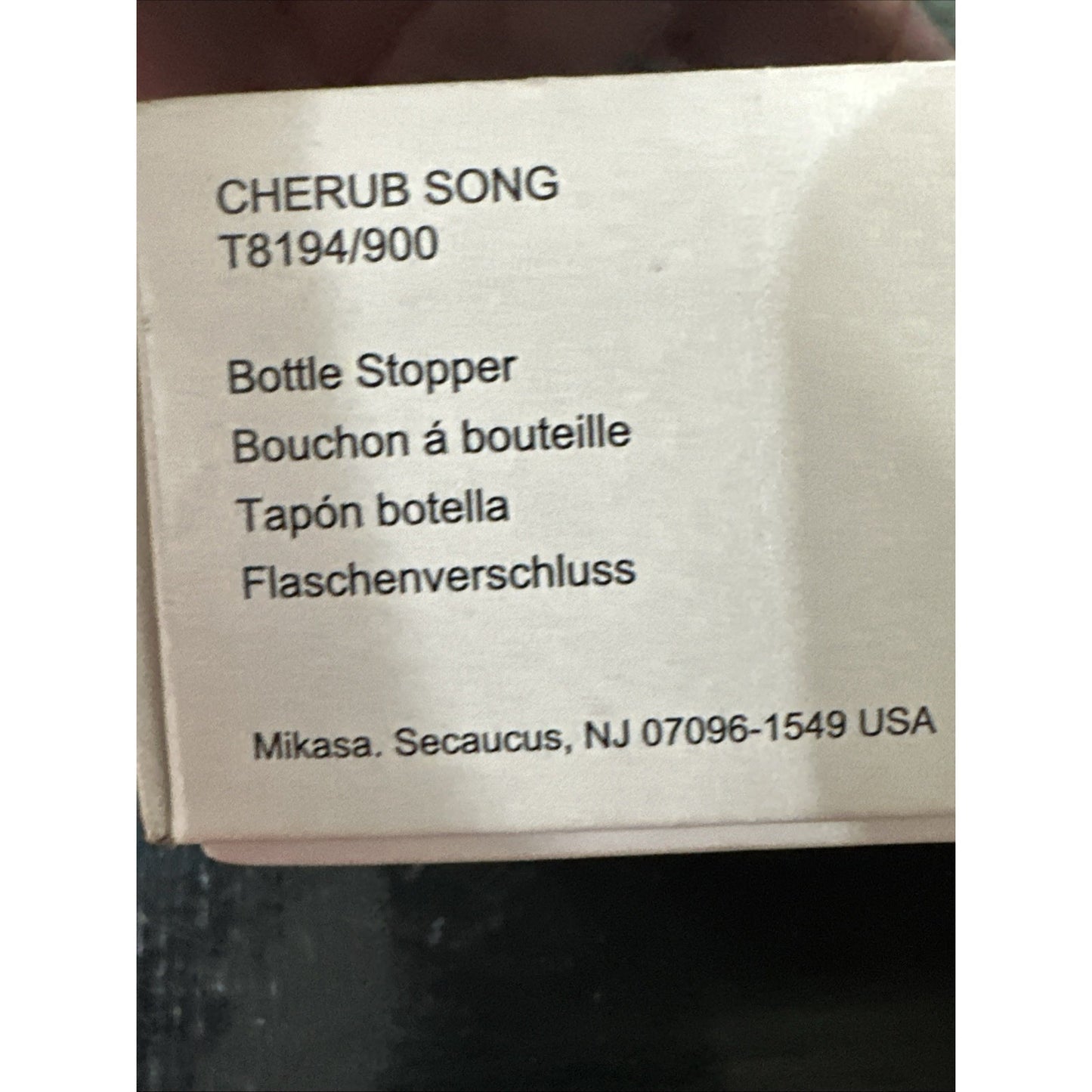 Mikasa Cherub Song Angel Wine Whiskey Bottle Stopper Crystal Glass original box