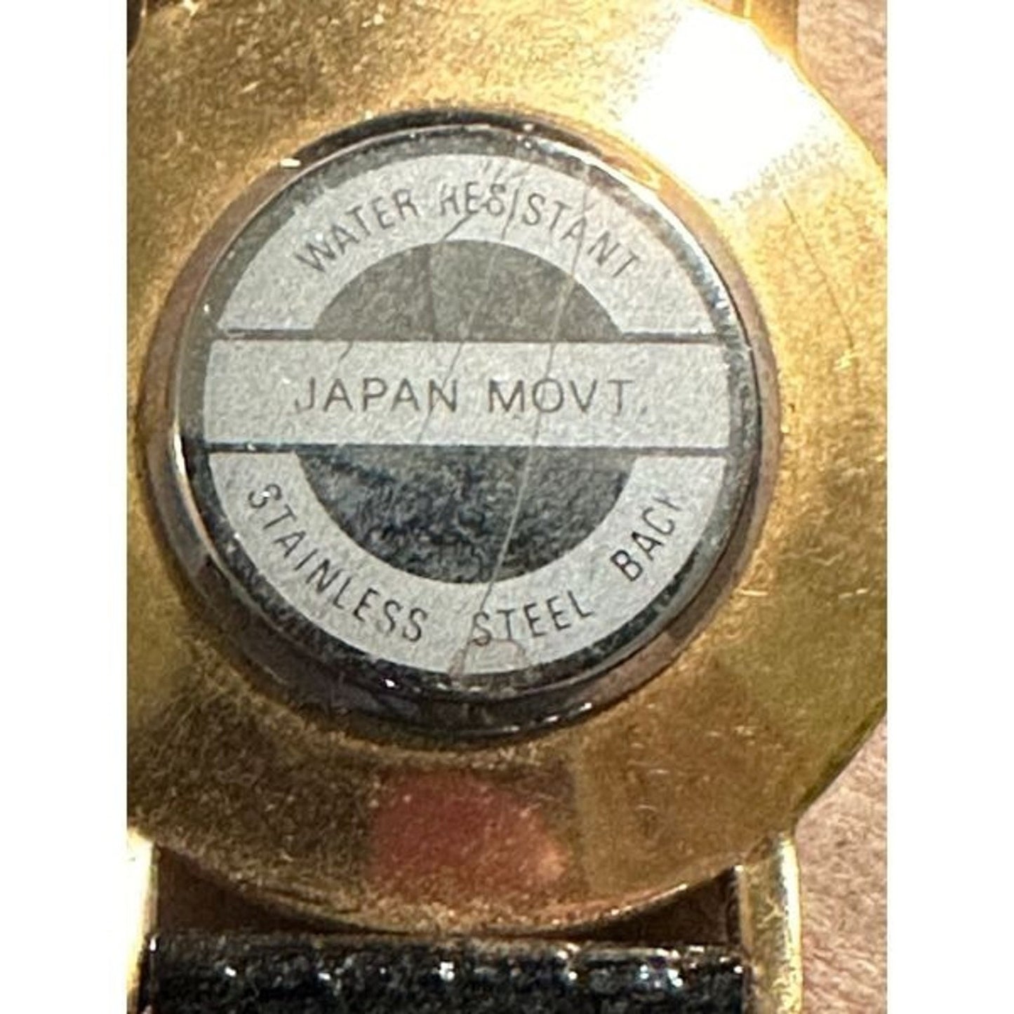 rare Watch Wells Fargo Company" Stagecoach Gold tone w/ Black Leather