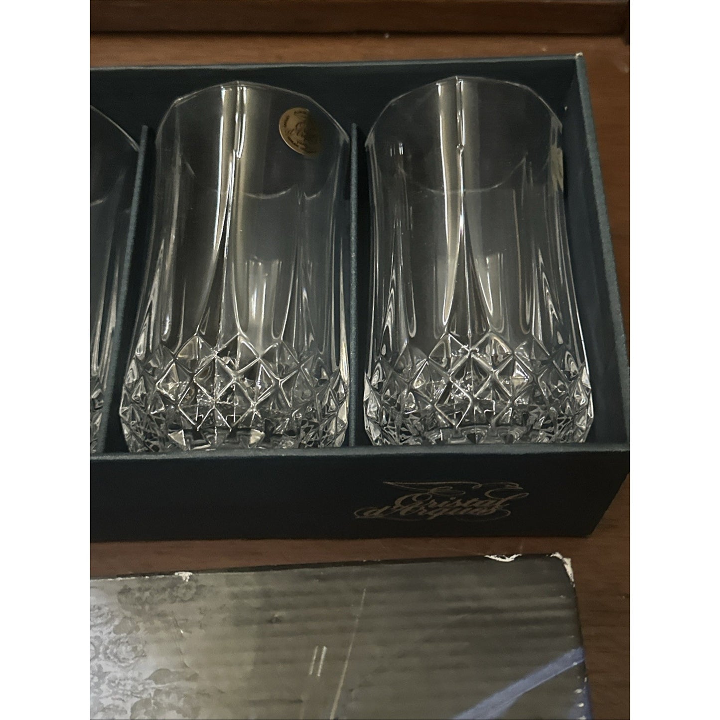 CRISTAL D'ARQUES 5.375" Iced Tea LONGCHAMP 11 Ounce Tumbler - UNUSED Set Of 4