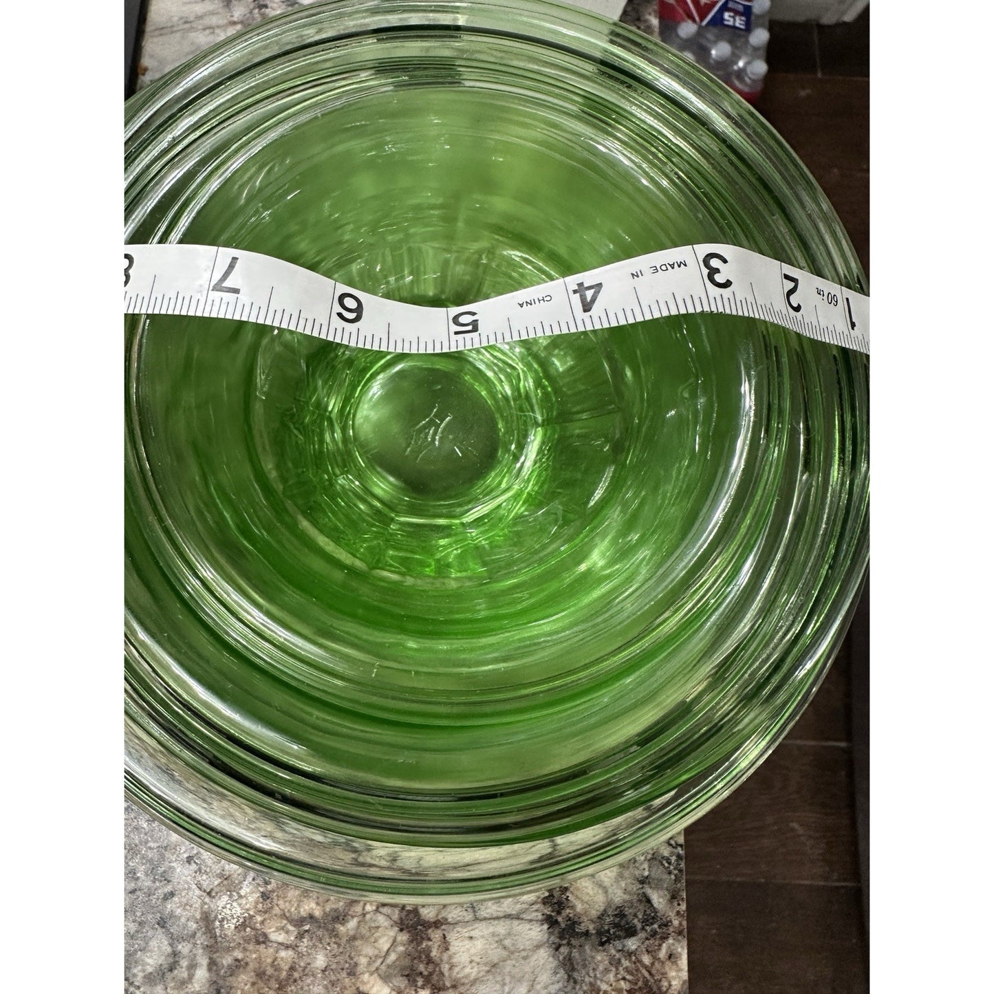 Hazel Atlas Green Uranium Vasaline mixing Bowl Set Of 5. Great Condition. Rare