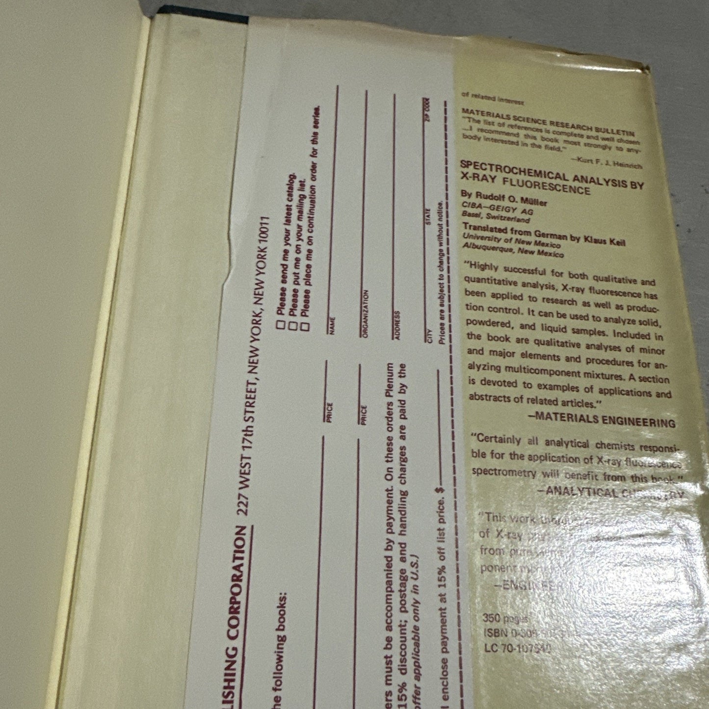 Luminescence of Crystals, Molecules, and Solutions 1973 Fred Williams Pre- Owned
