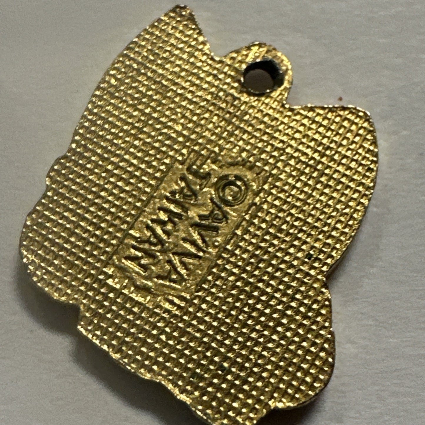 Vintage Aviva Enamel Elephant Pendant 1970s Gold Cloiso .5 inches