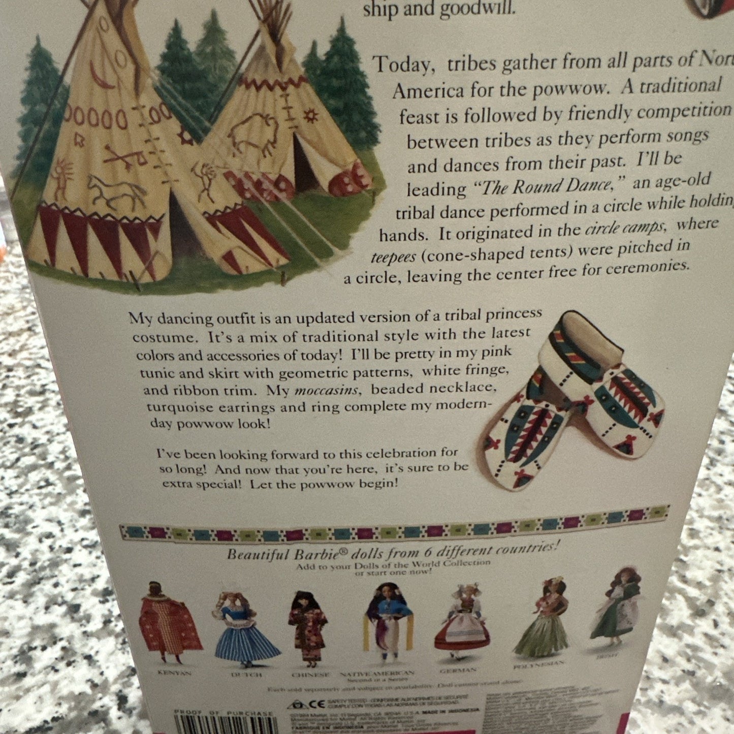 1994 Mattel Barbie Dolls Of The World Native American Third Edition