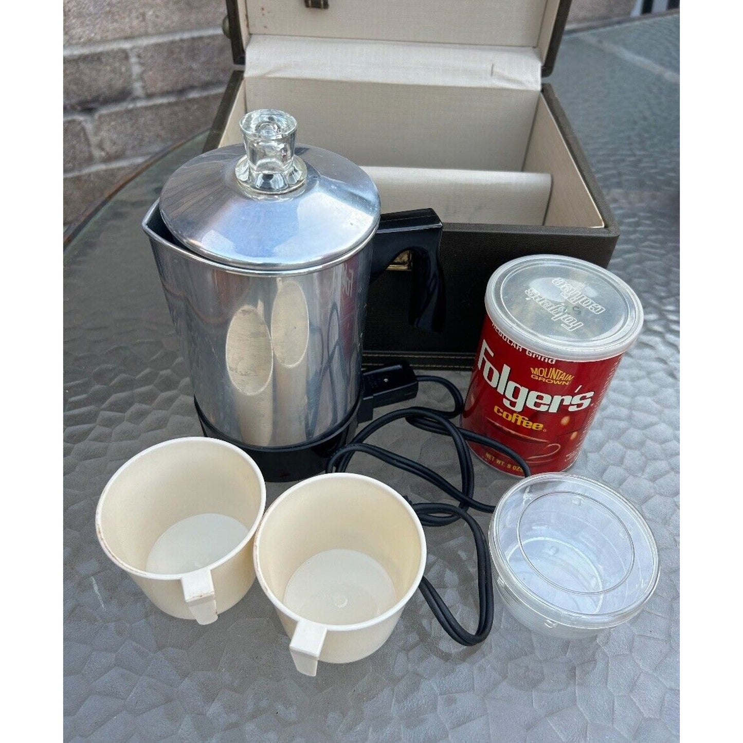 MCM Trans-World Creations Portable Coffee Bar Travel Picnic Case w/key