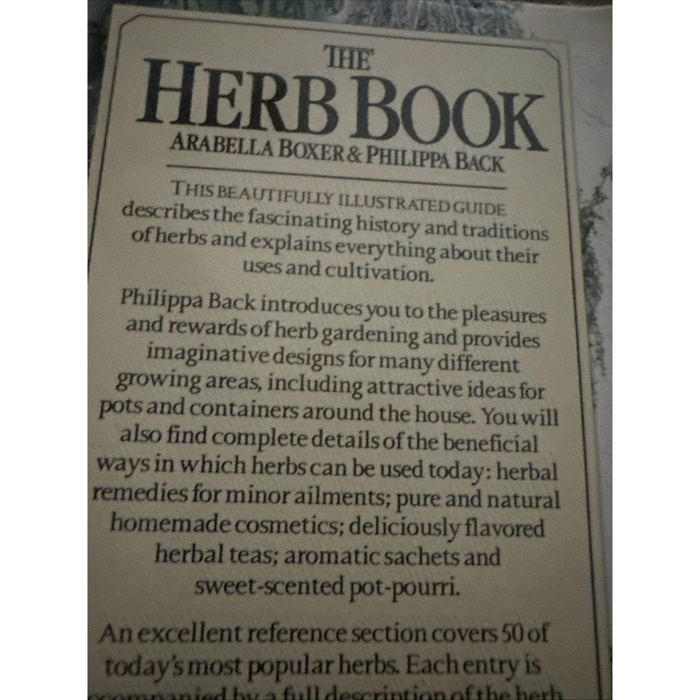 Vintage The Herb Book by Philippa Back and Arabella Boxer (1987 Hardcover)