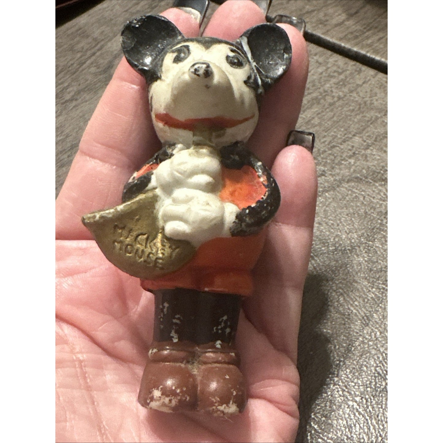 1930s Mickey Mouse Made in Japan Porcelain Bisque Figurine with Saxophone