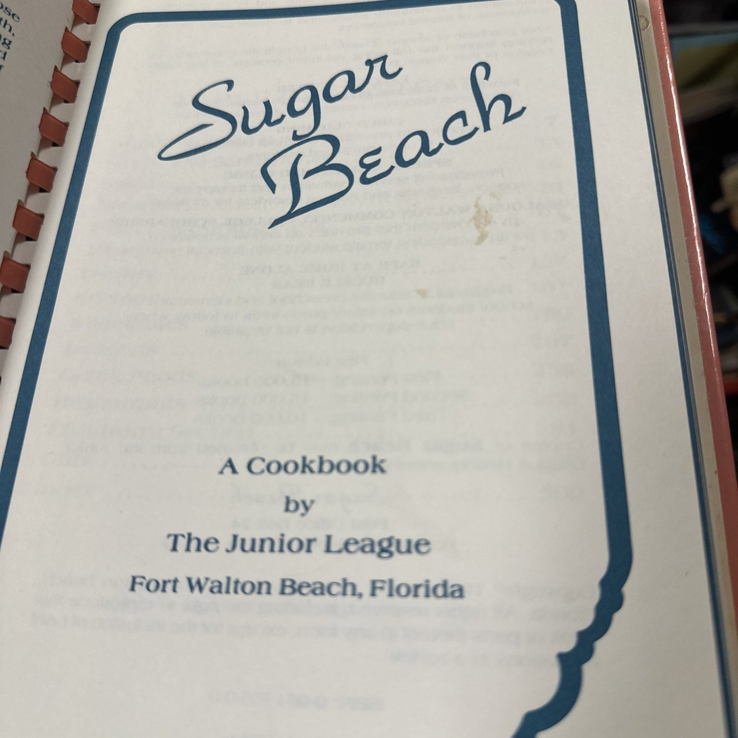 Sugar Beach Cookbook Hardcover Book from Junior League Of Fort Walton Beach 1984