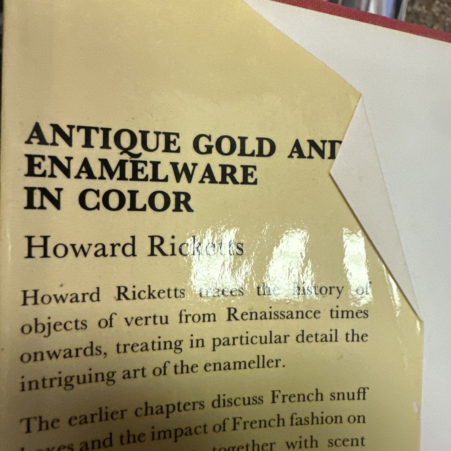 HARDBACK GOLD AND ENAMELWARE IN COLOR, Howard Ricketts, 1st edition, 1971