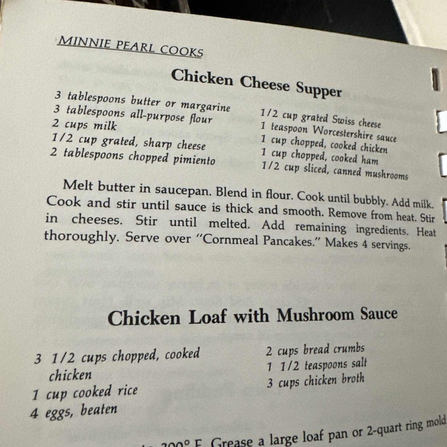 Minnie Pearl's Music City Cook Book vintage 1970 spiral bound recipes
