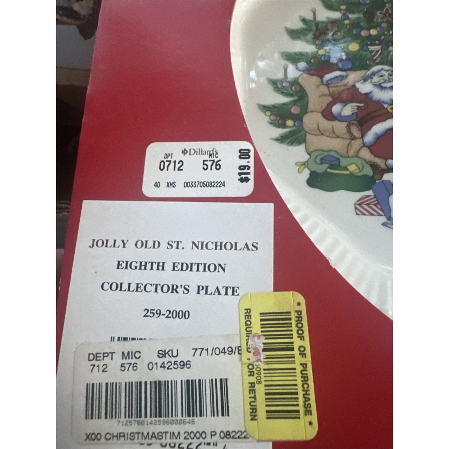 Nikko HAPPY HOLIDAYS Collector's Plate 2000 Christmas Scene 10 5/8” EUC