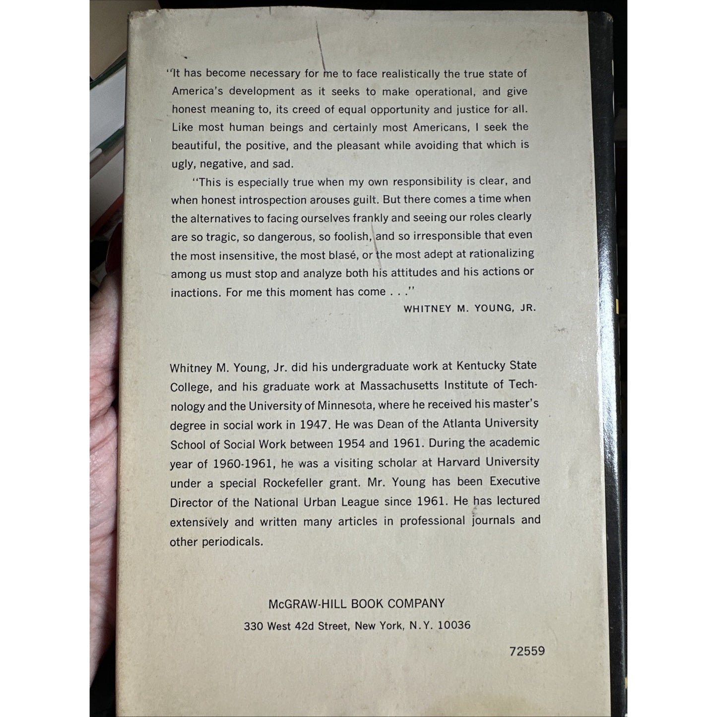 SIGNED To Be Equal Whitney M. Young, Jr. 1st Ed 1964 HC/DJ