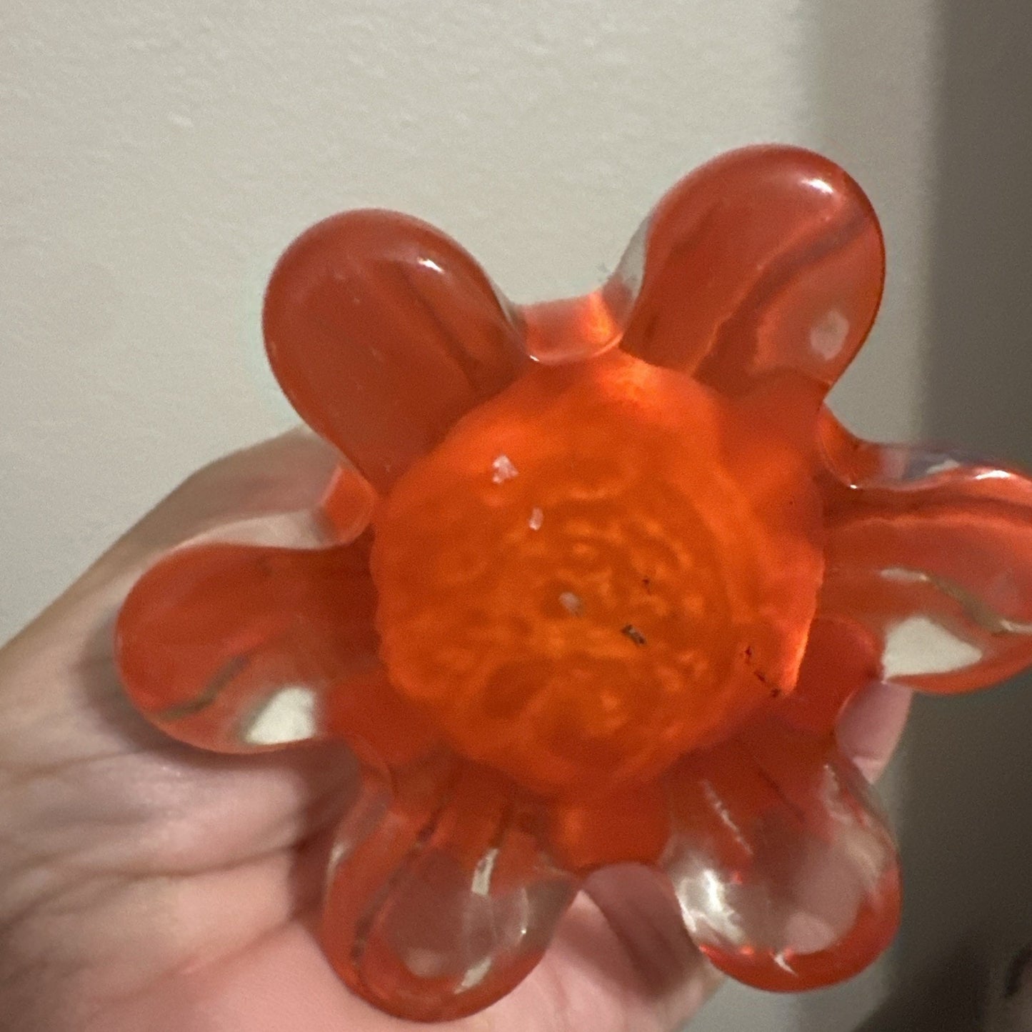Vintage MCM Orange Glass Stretch Vase I