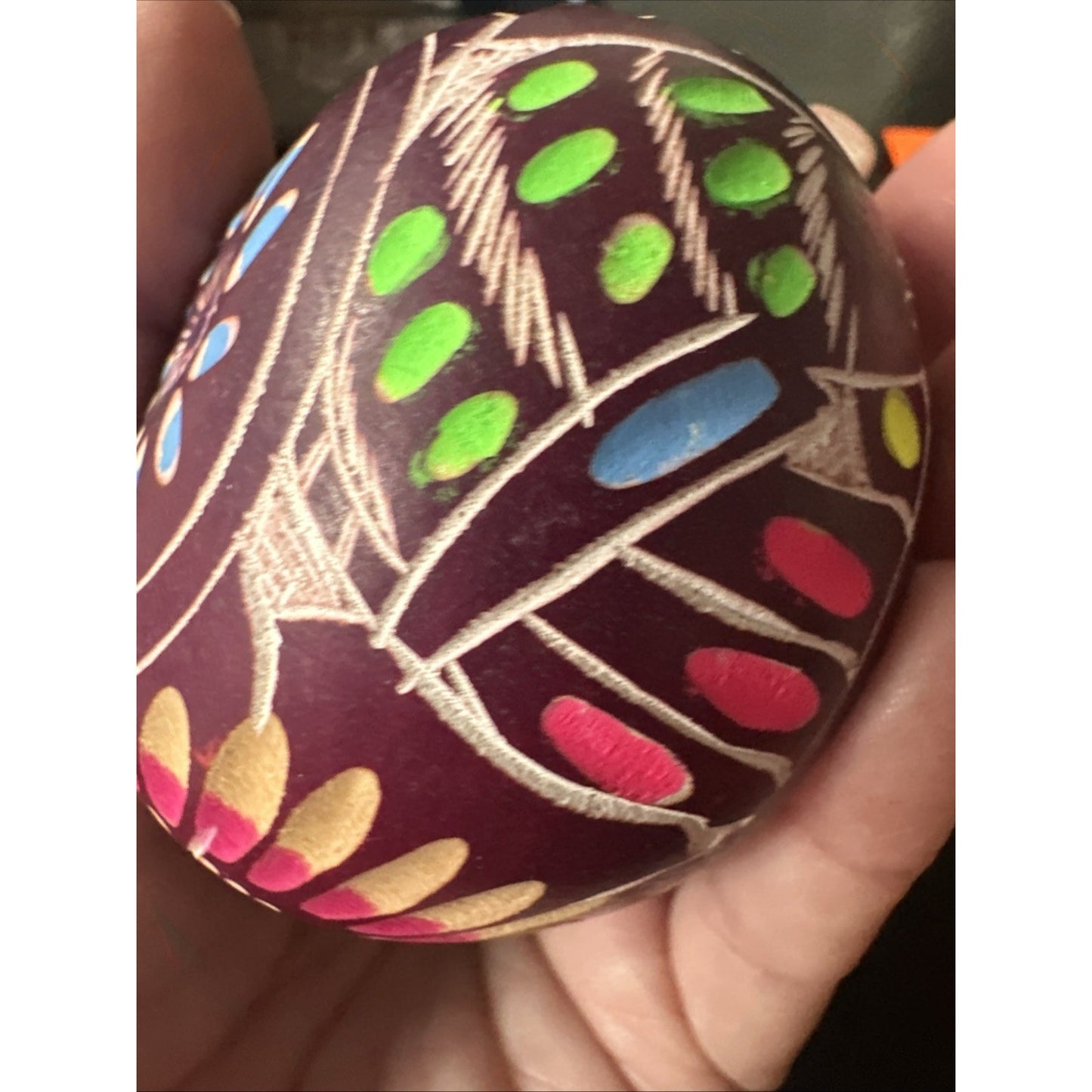 Figural Nativity Scene Gourd Christmas Ornament Hand Painted Folk Art Holiday