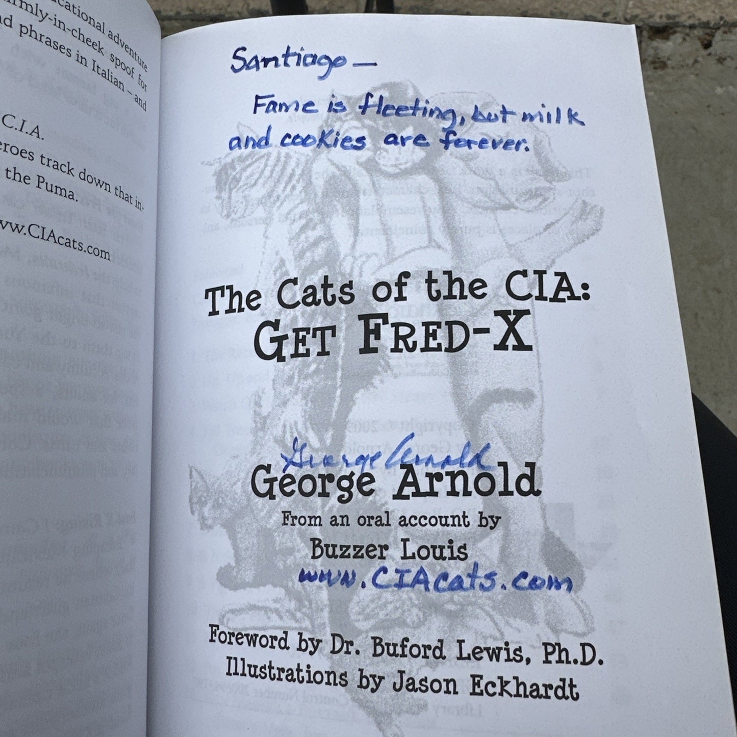 Get Fred-X: The Cats of the C.I.A. by George Arnold SIGNED 2009 1st Edition PB