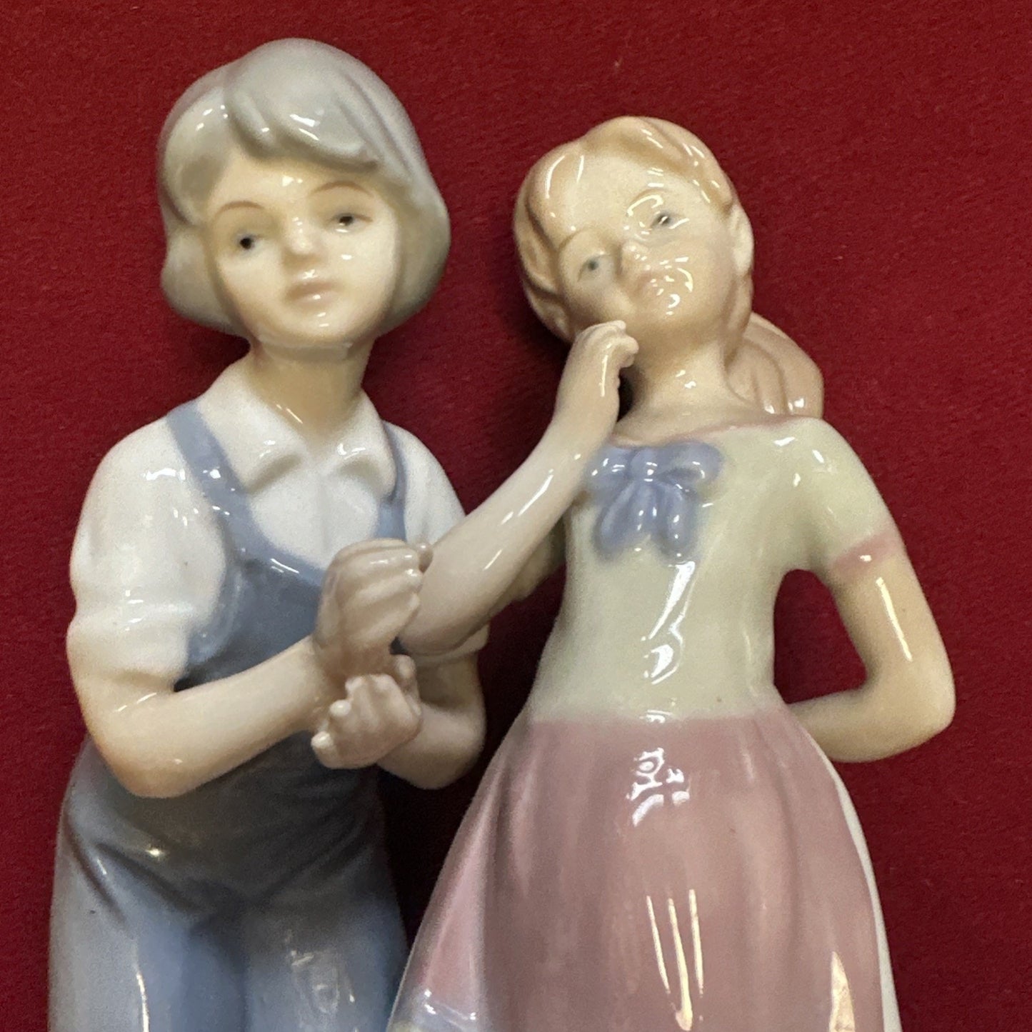 Porcelain Figurine Romantic Couple Gloss Finish 8” Pastels