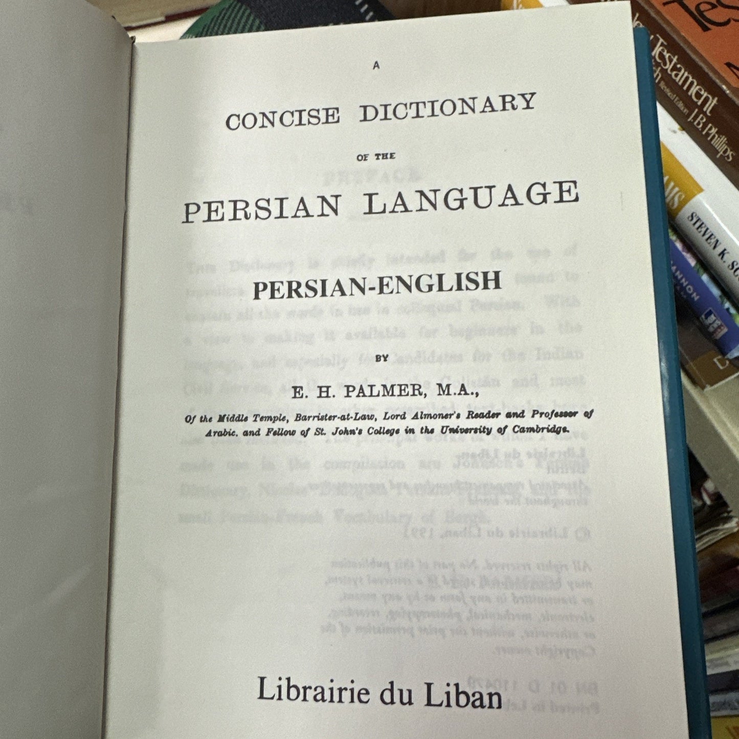 The Concise English Persian Dictionary 1991 Hardcover VTG
